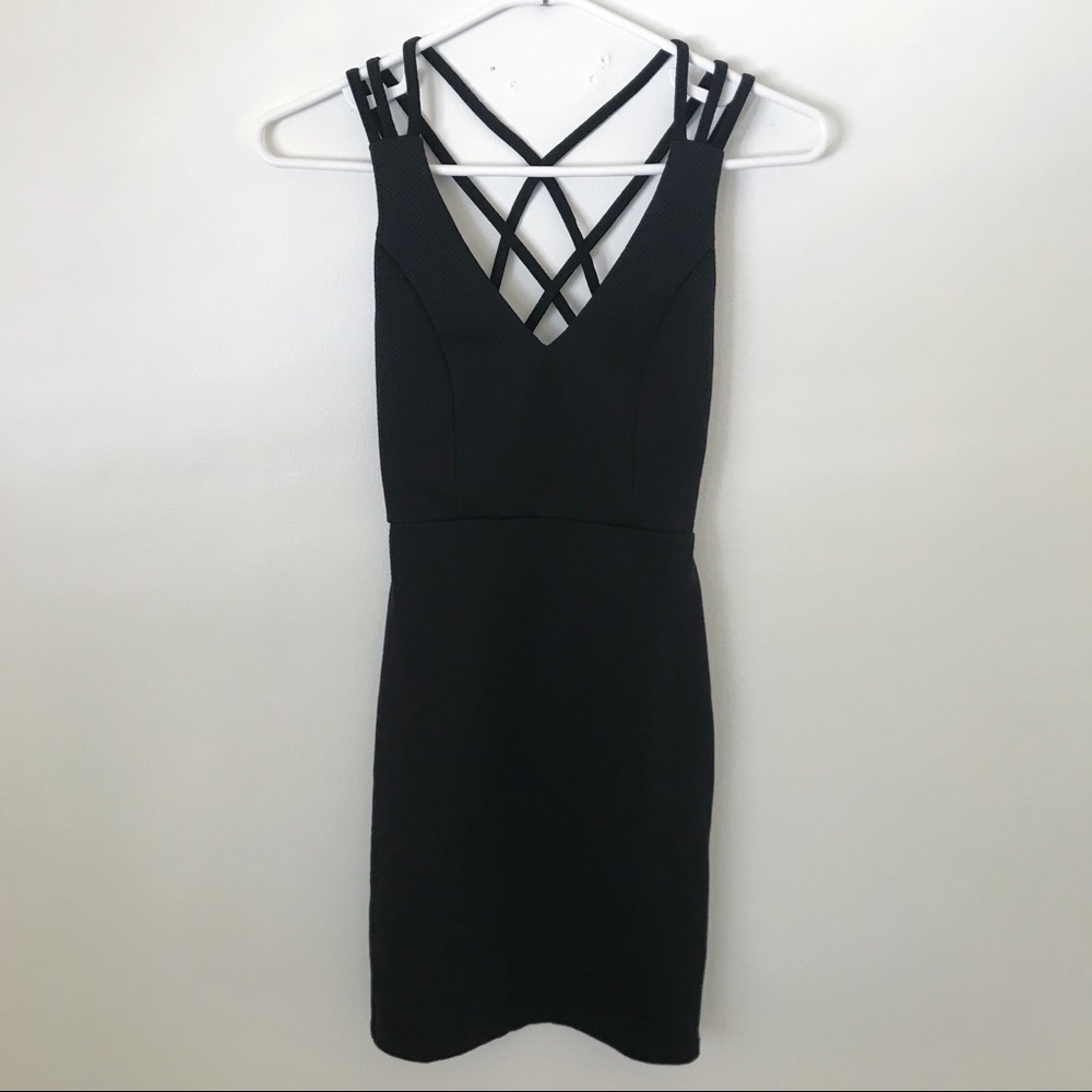 Windsor Black Strappy Mini Dress